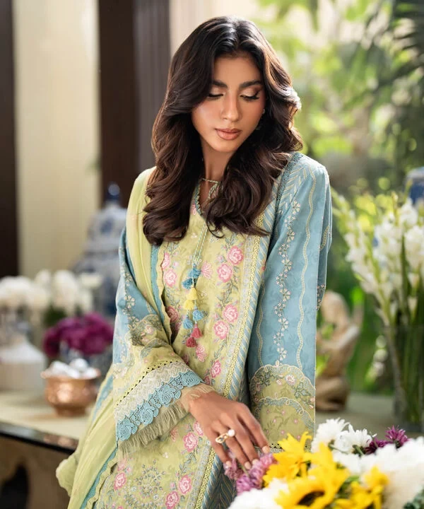 3 Piece - Embroidered Dobby Suit SKU: U3PELX25V213