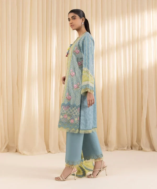3 Piece - Embroidered Dobby Suit SKU: U3PELX25V213