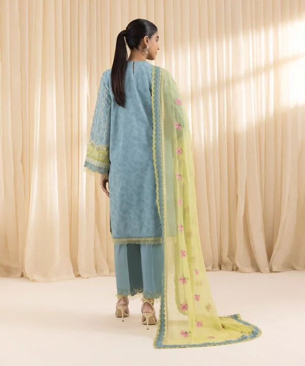 3 Piece - Embroidered Dobby Suit SKU: U3PELX25V213
