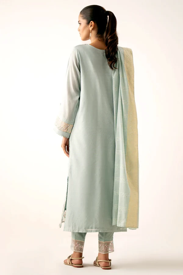 3 Piece Embroidered Paper Cotton SKU: WUM34205