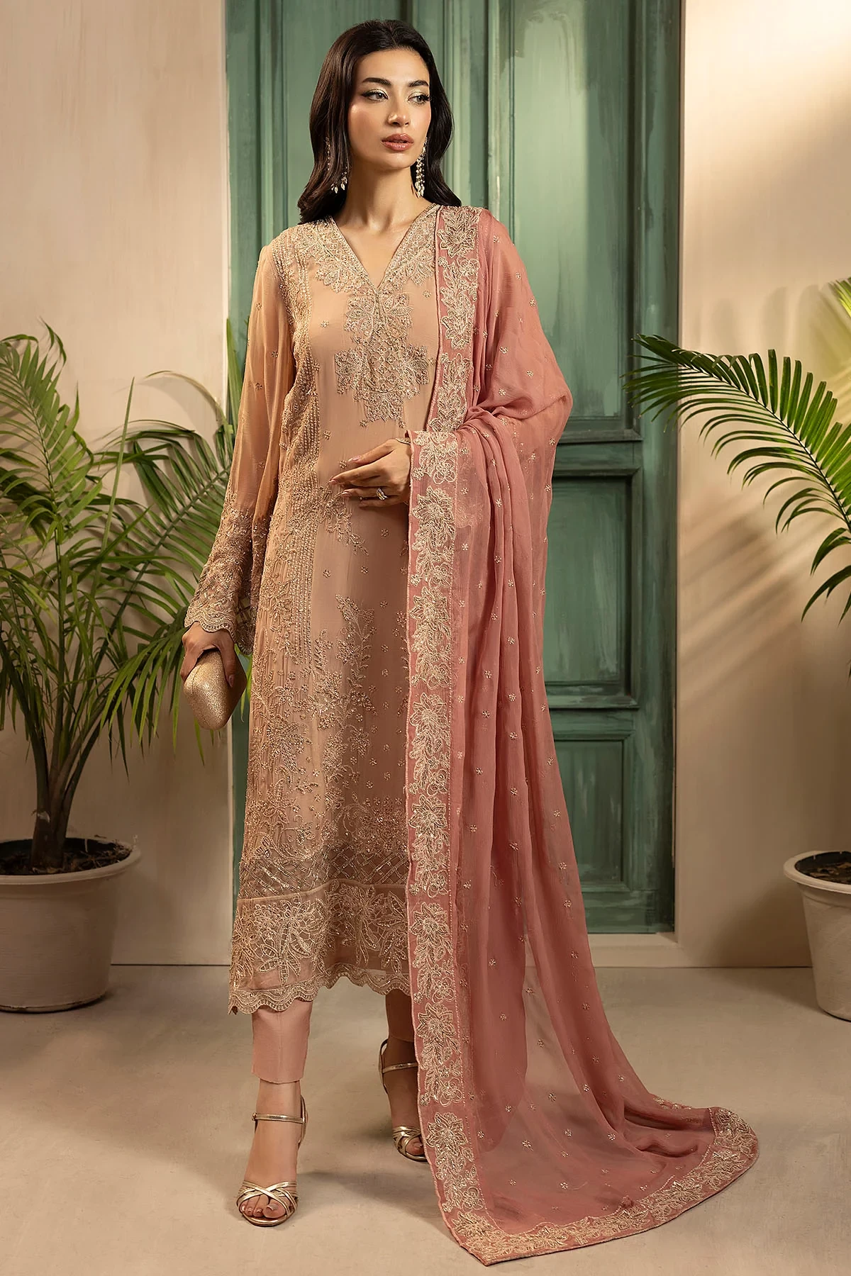 5583-ELLA EMBROIDERED CRINKLE CHIFFON - MWU05583-999-ELLA