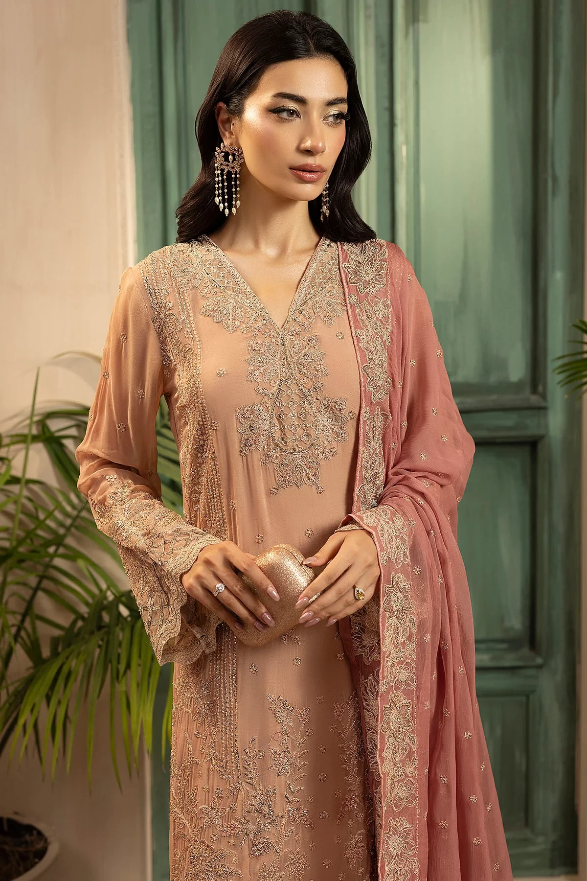 5583-ELLA EMBROIDERED CRINKLE CHIFFON - MWU05583-999-ELLA