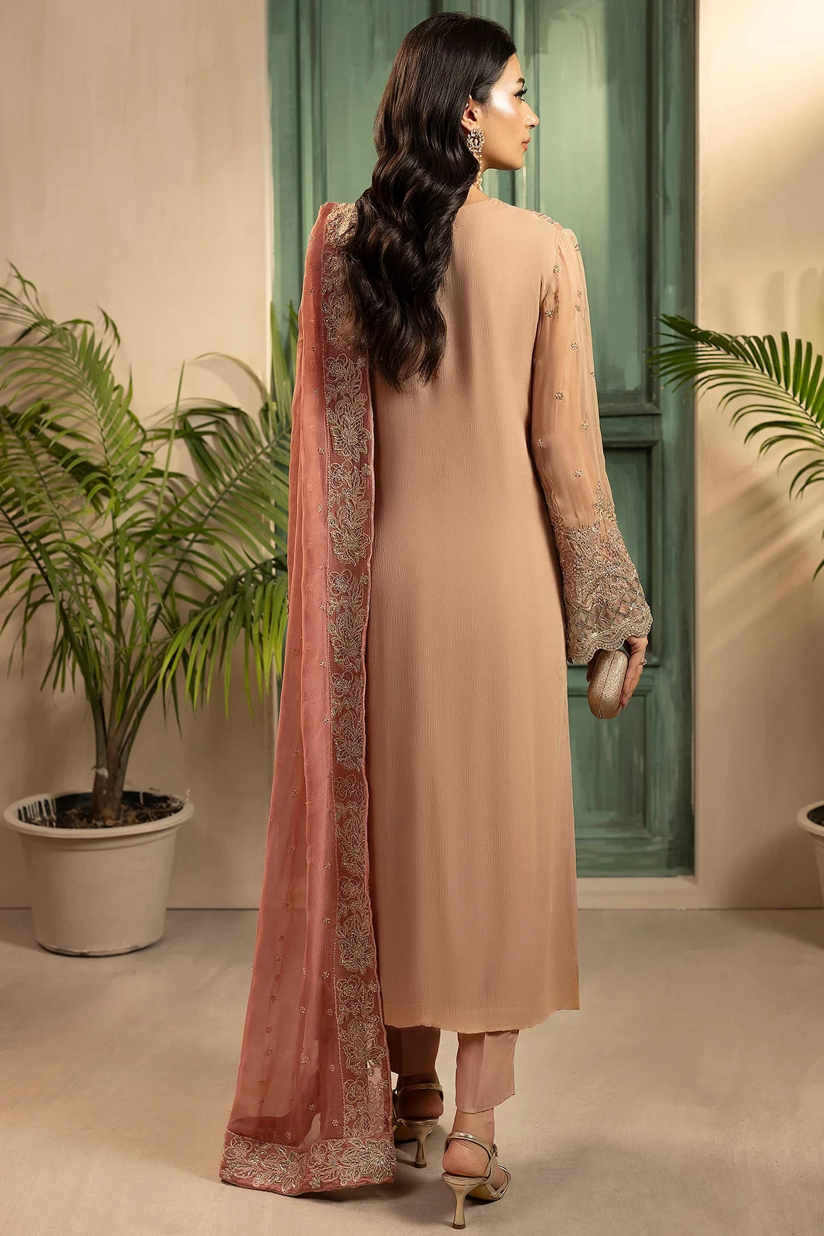 5583-ELLA EMBROIDERED CRINKLE CHIFFON - MWU05583-999-ELLA