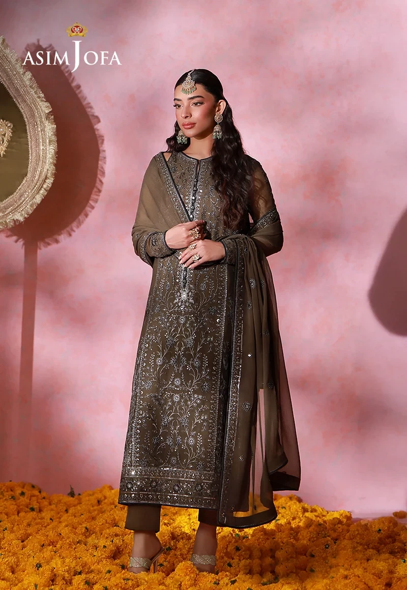 AJULFI-04 Embroidered Chiffon 3 Pcs - AJULFI-04-UNS