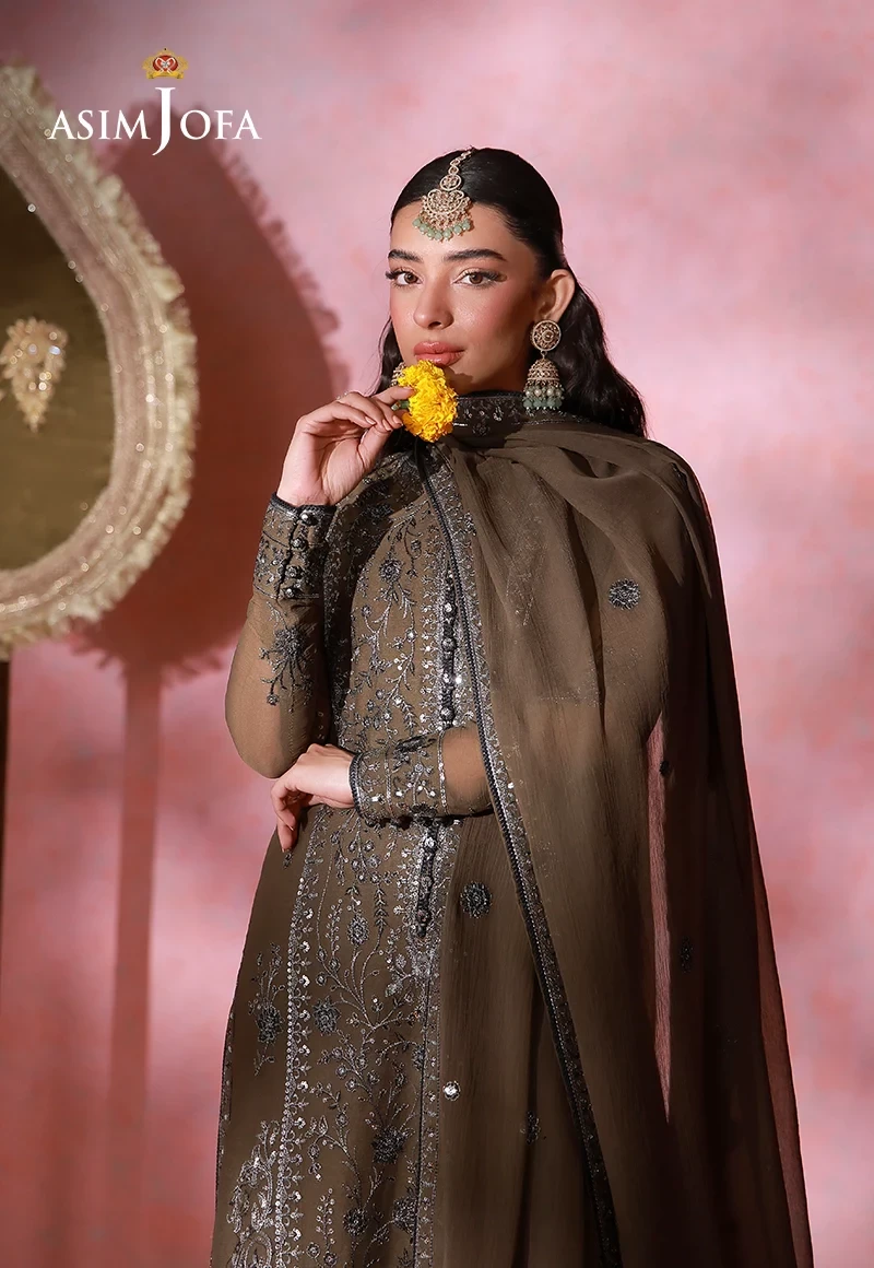 AJULFI-04 Embroidered Chiffon 3 Pcs - AJULFI-04-UNS