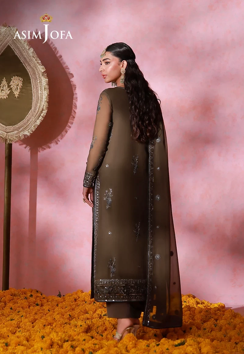 AJULFI-04 Embroidered Chiffon 3 Pcs - AJULFI-04-UNS