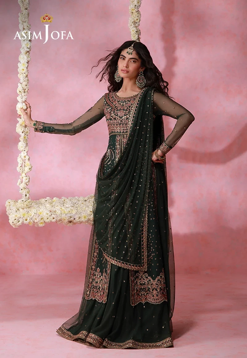 AJULFI-02 Embroidered Net 3 Pcs - AJULFI-02-UNS