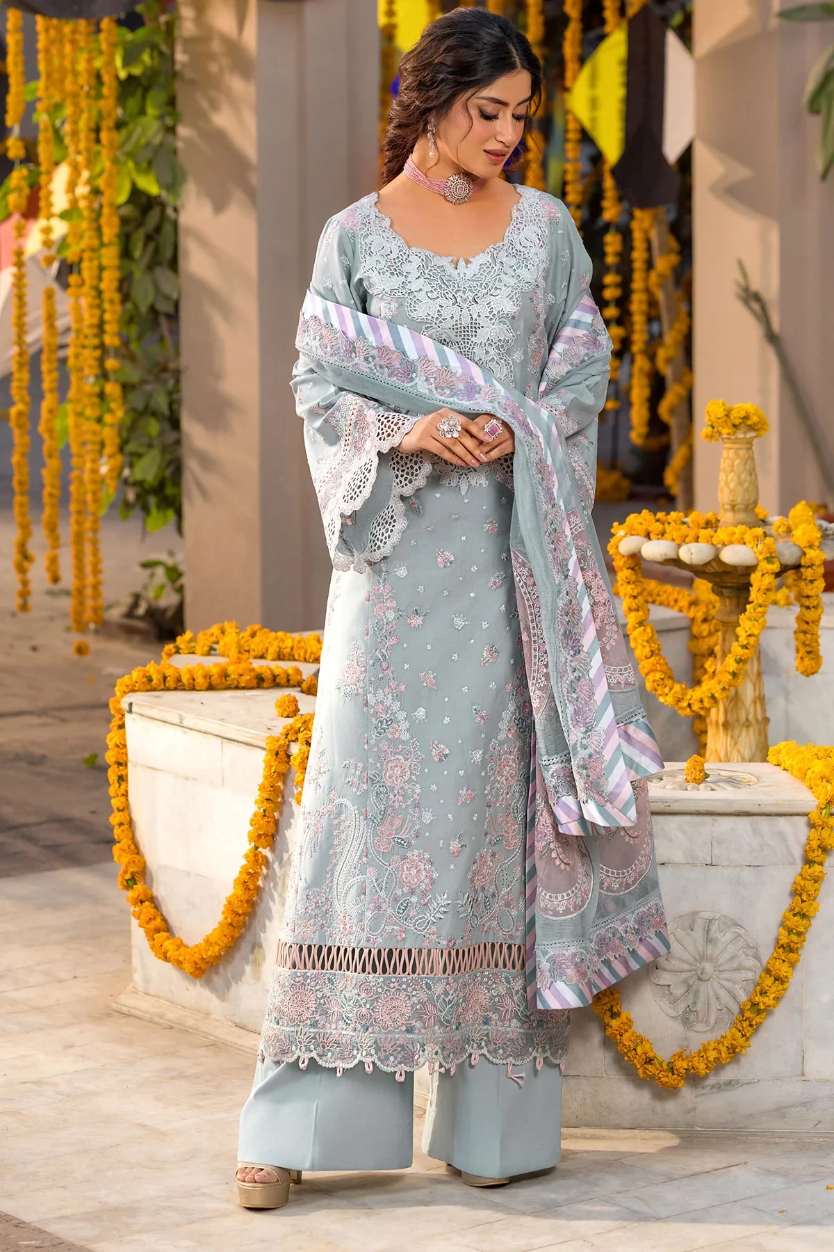 5921-DEW EMBROIDERED LAWN MWU05921-999-DEW