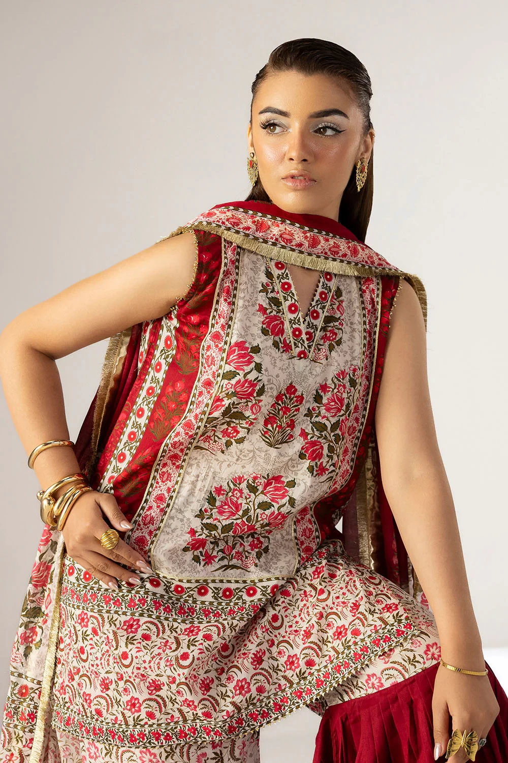 3 Piece Printed Lawn Suit with Dupatta CL-62179 - W-FB-HT-26-455540
