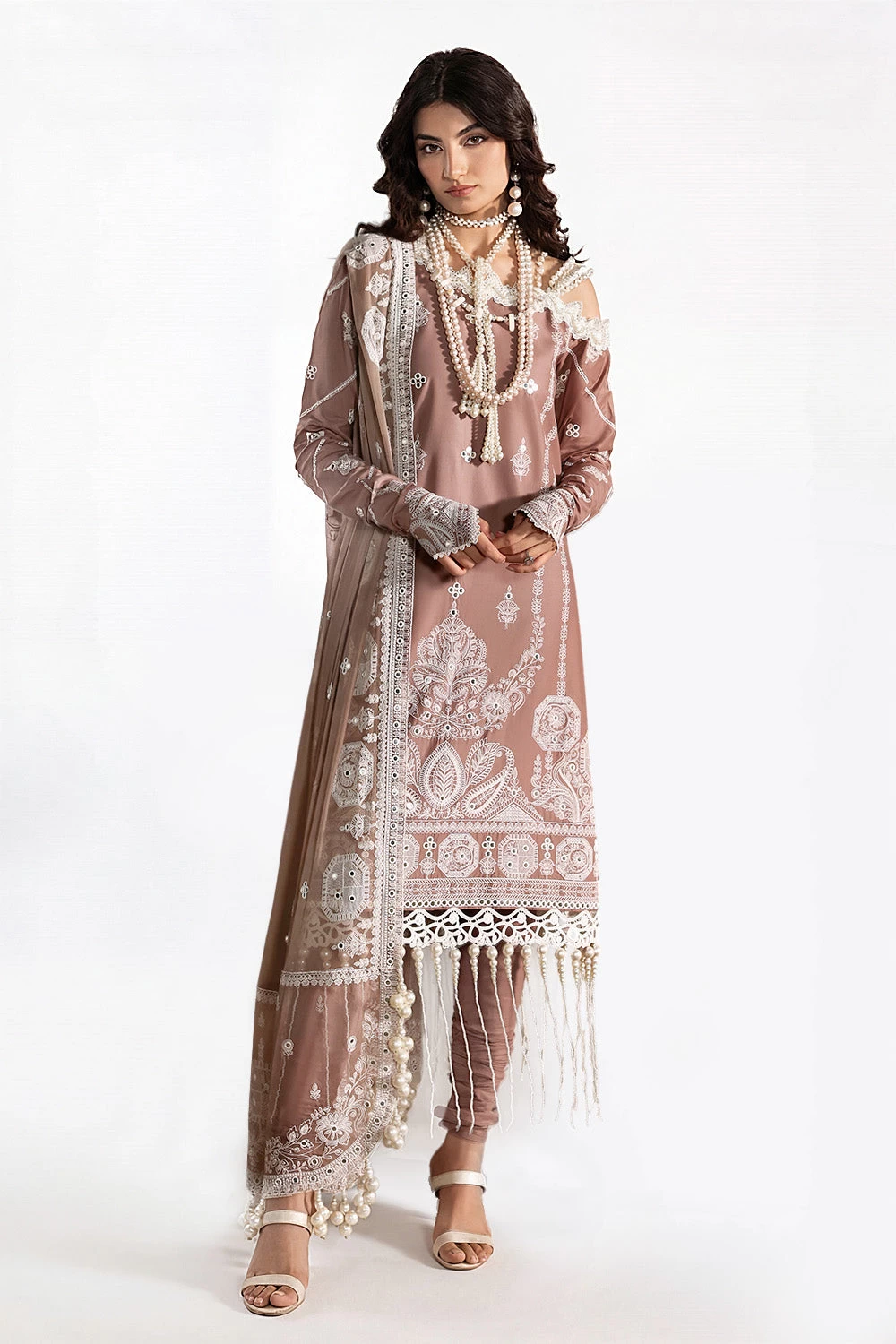 3 Piece Sequins Embroidered Lawn Suit with Chiffon Dupatta PM-62021 - W-FB-LUX-2