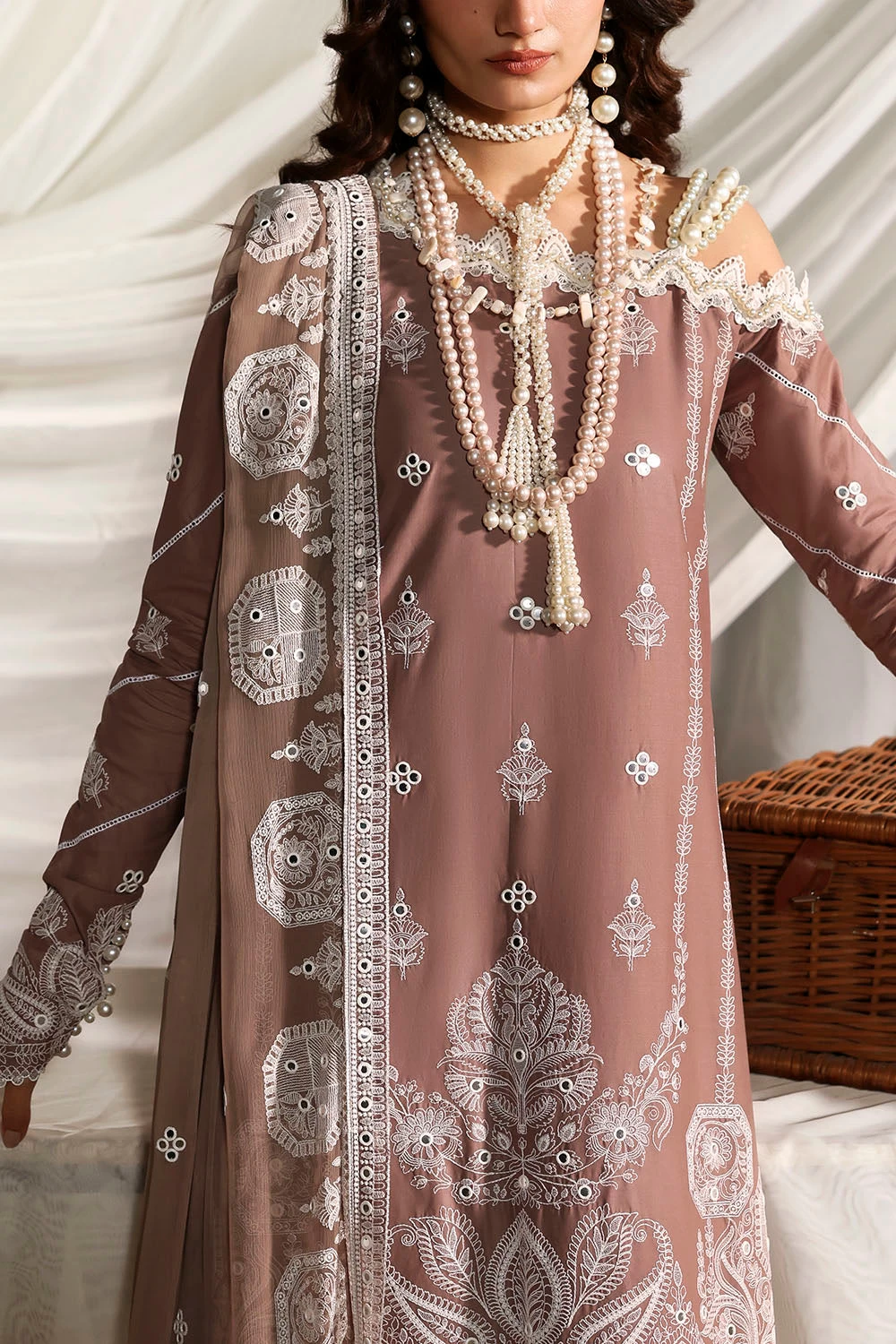 3 Piece Sequins Embroidered Lawn Suit with Chiffon Dupatta PM-62021 - W-FB-LUX-2