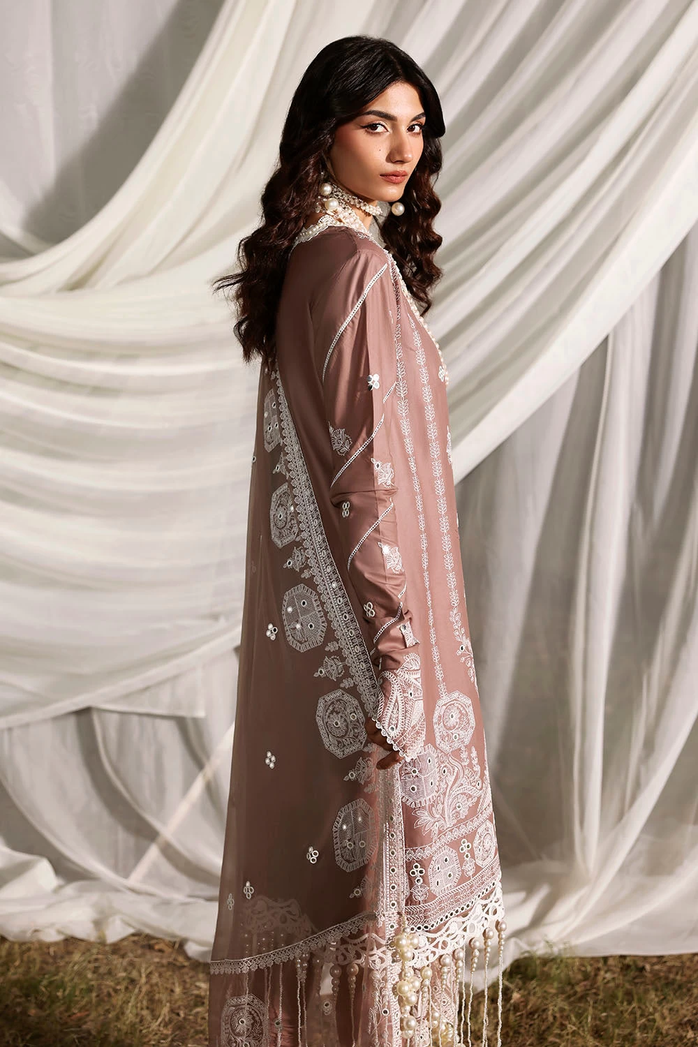 3 Piece Sequins Embroidered Lawn Suit with Chiffon Dupatta PM-62021 - W-FB-LUX-2