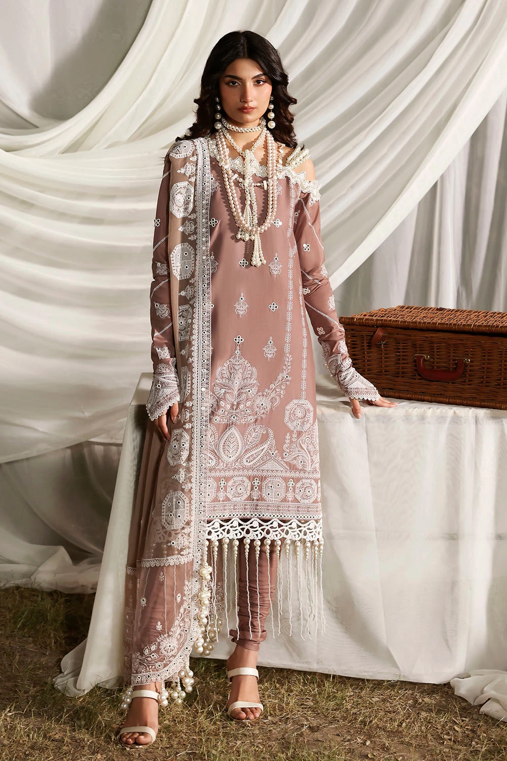 3 Piece Sequins Embroidered Lawn Suit with Chiffon Dupatta PM-62021 - W-FB-LUX-2