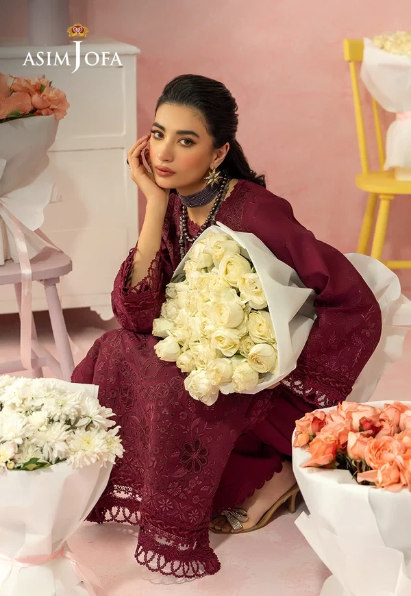 AJULW-12 Embroidered Lawn 3 Pcs - SKU: AJULW-12-UNS