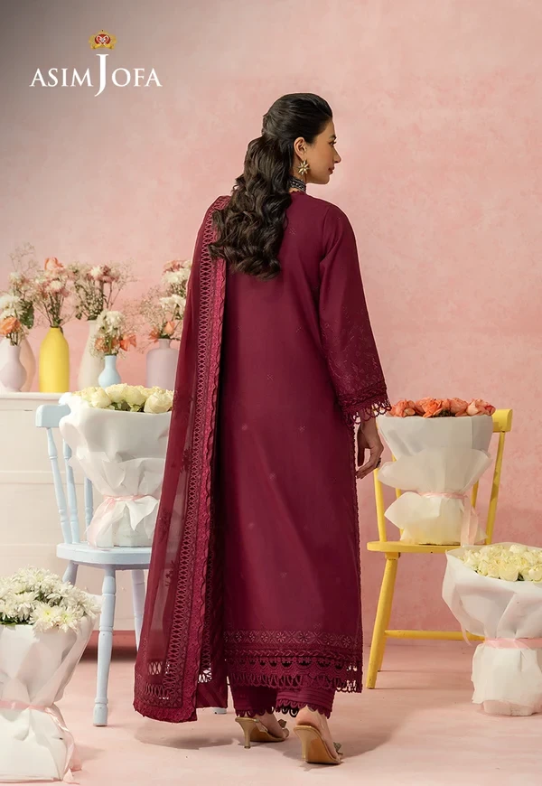 AJULW-12 Embroidered Lawn 3 Pcs - SKU: AJULW-12-UNS