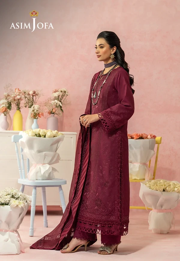 AJULW-12 Embroidered Lawn 3 Pcs - SKU: AJULW-12-UNS