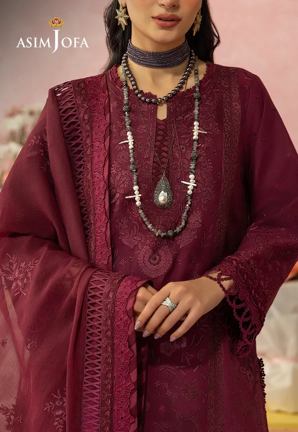 AJULW-12 Embroidered Lawn 3 Pcs - SKU: AJULW-12-UNS
