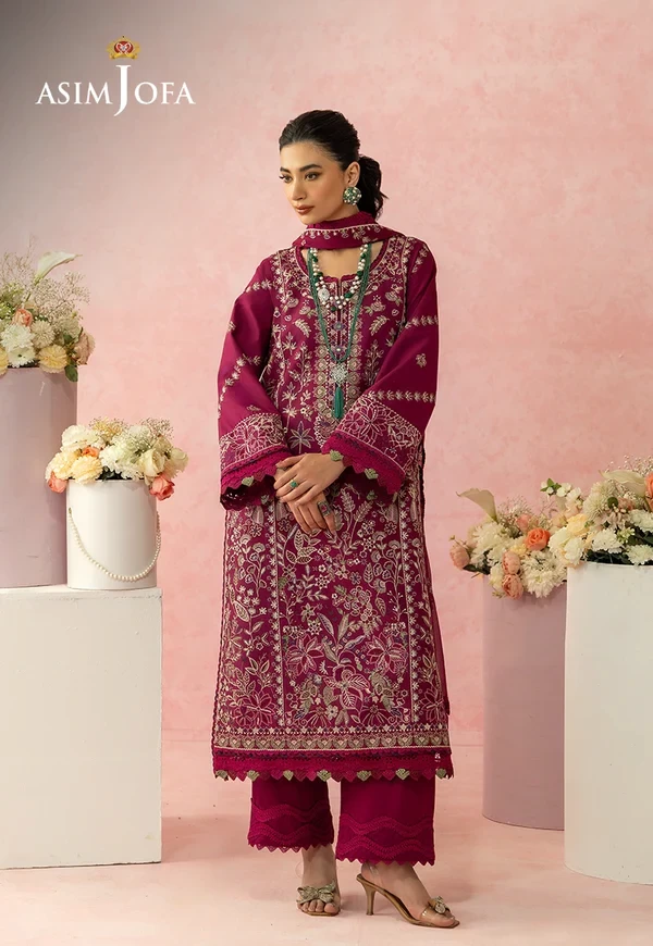 AJULW-02 Embroidered Lawn 3 Pcs - SKU: AJULW-02-UNS