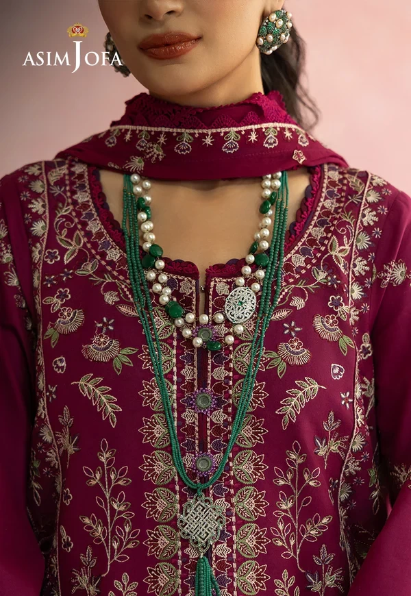 AJULW-02 Embroidered Lawn 3 Pcs - SKU: AJULW-02-UNS