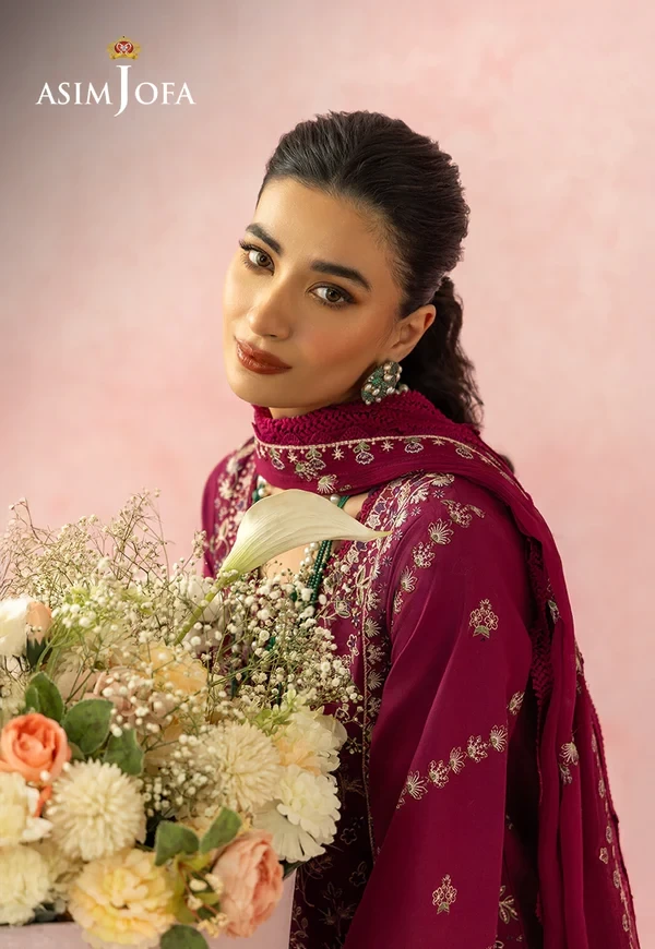 AJULW-02 Embroidered Lawn 3 Pcs - SKU: AJULW-02-UNS