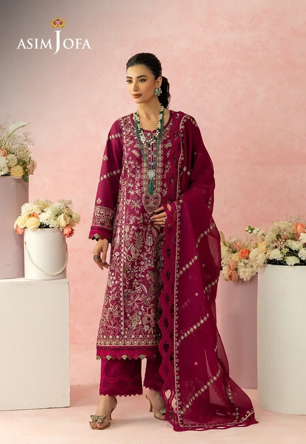 AJULW-02 Embroidered Lawn 3 Pcs - SKU: AJULW-02-UNS
