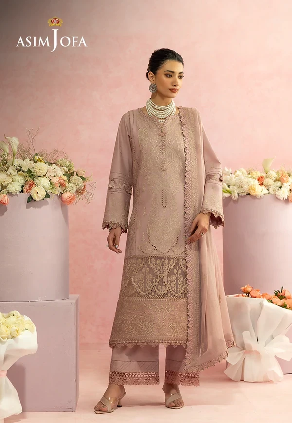 AJULW-11 Embroidered Lawn Unstitched 3 Pcs- SKU: AJULW-11-UNS