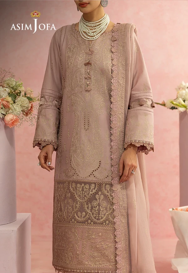 AJULW-11 Embroidered Lawn Unstitched 3 Pcs- SKU: AJULW-11-UNS