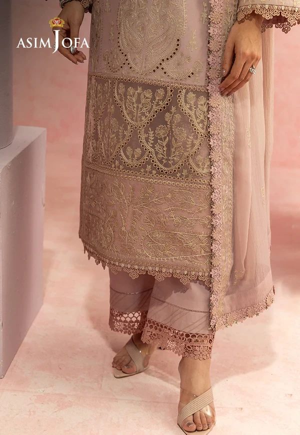 AJULW-11 Embroidered Lawn Unstitched 3 Pcs- SKU: AJULW-11-UNS