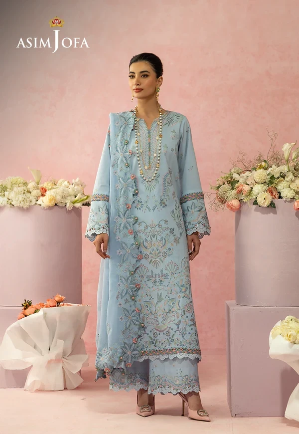 AJULW-10 Embroidered Lawn 3 Pcs - SKU: AJULW-10-UNS