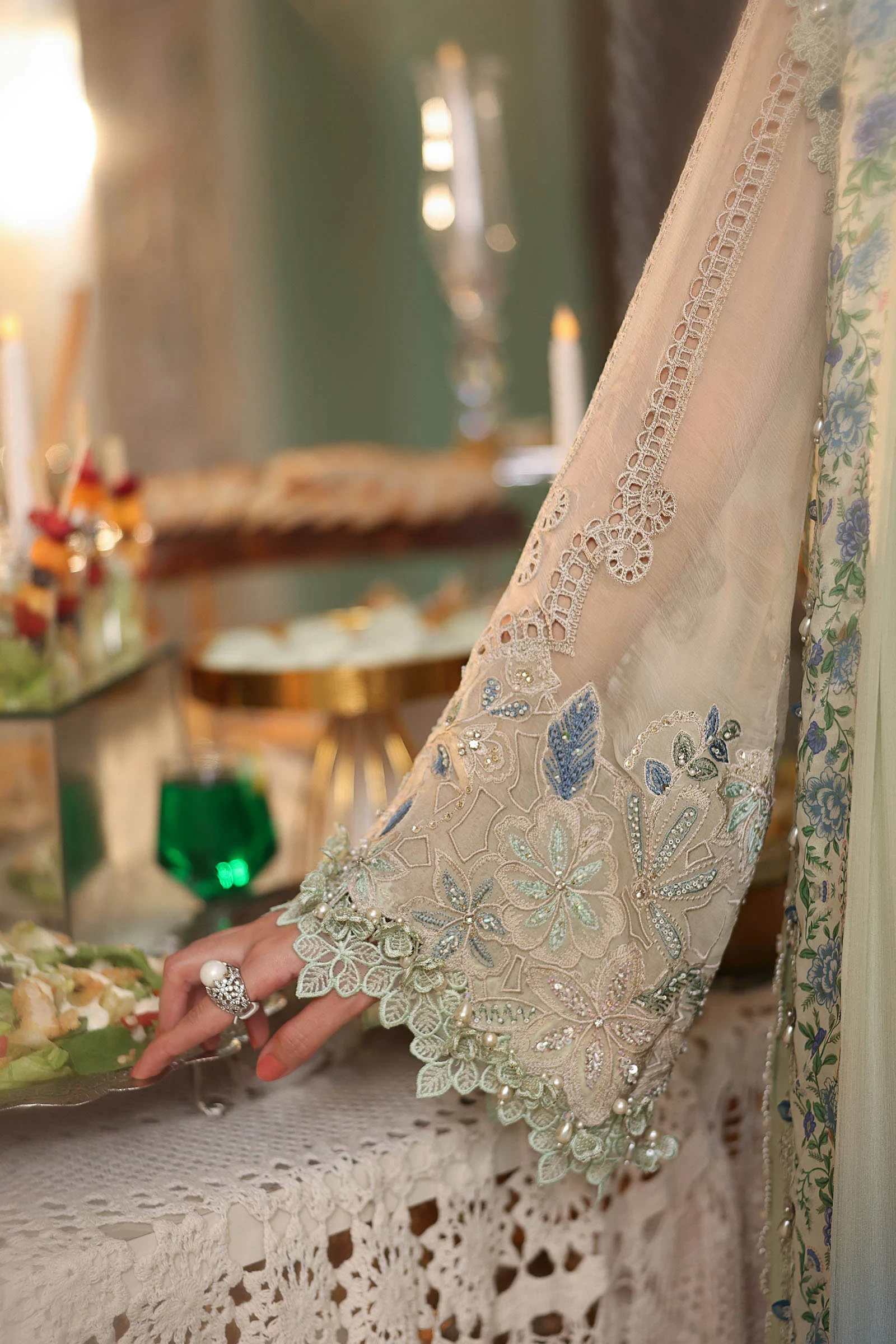3 Piece Embroidered Chiffon Suit - MPC-26-105