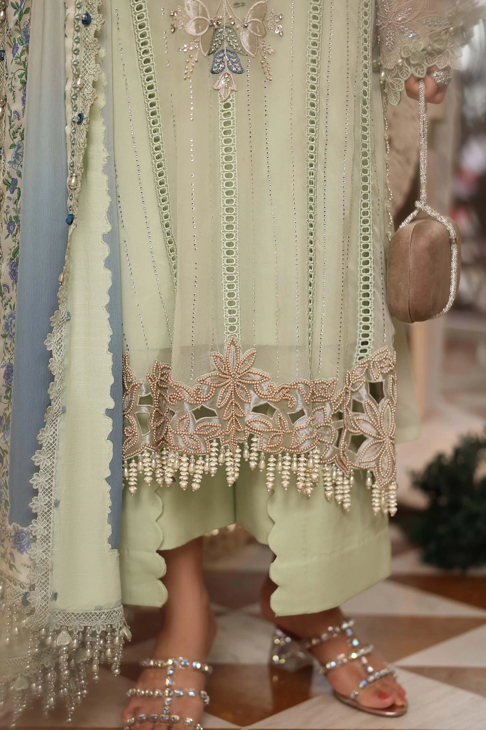3 Piece Embroidered Chiffon Suit - MPC-26-105