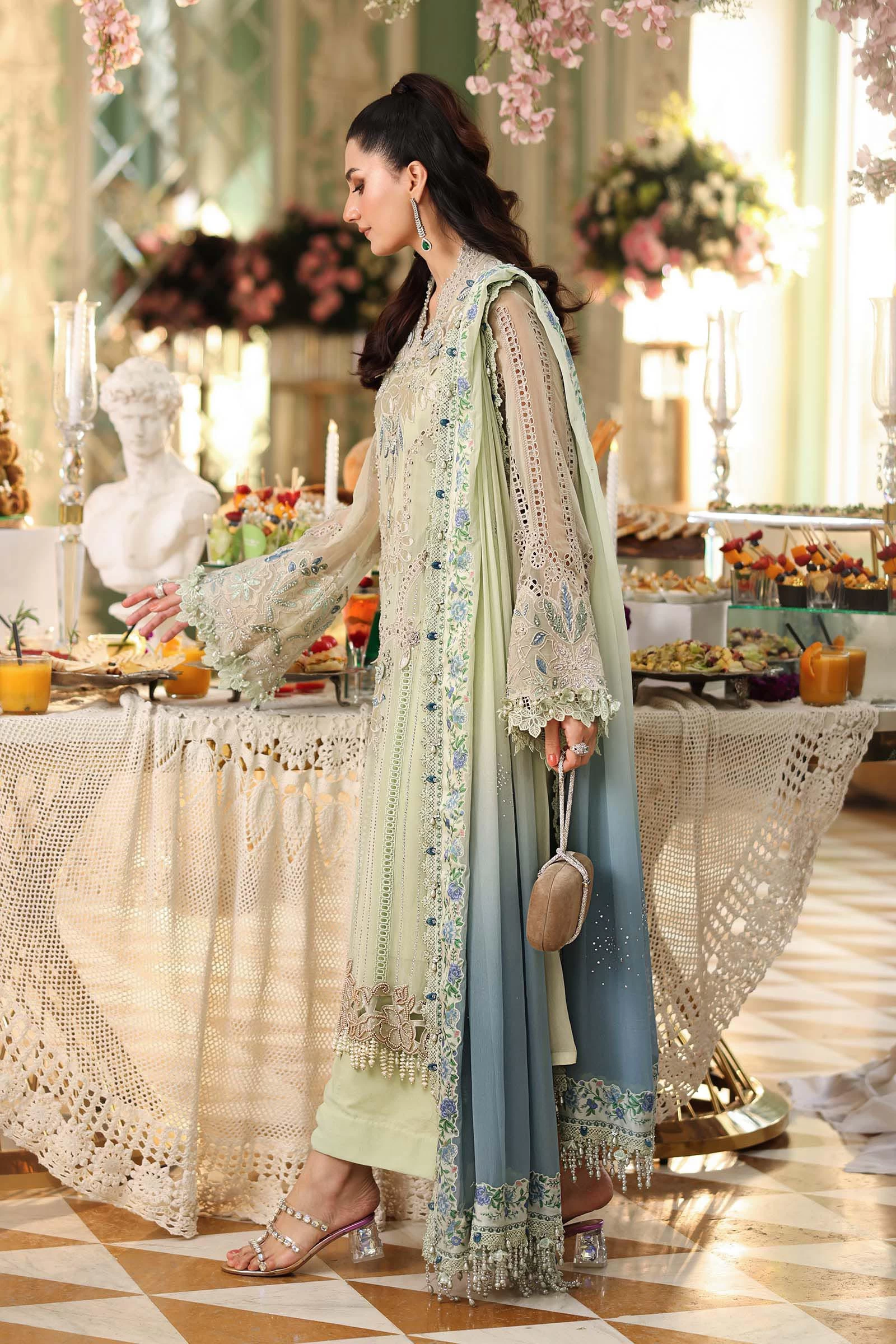 3 Piece Embroidered Chiffon Suit - MPC-26-105