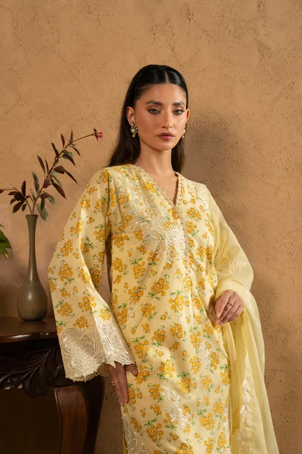 RTS | SHIRT, TROUSER & DUPATTA - SL-13-26-Yellow