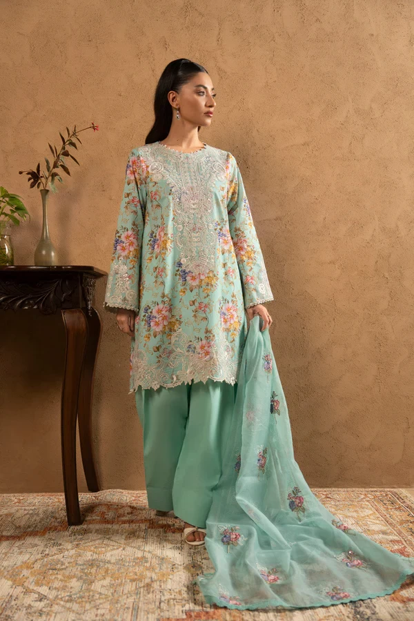 RTS | SHIRT, TROUSER & DUPATTA - SL-14-26-Blue