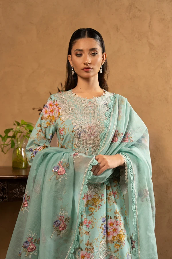 RTS | SHIRT, TROUSER & DUPATTA - SL-14-26-Blue