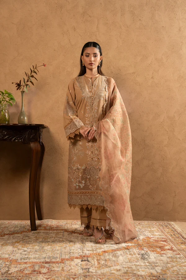 RTS | SHIRT, TROUSER & DUPATTA - SL-15-26-Peach