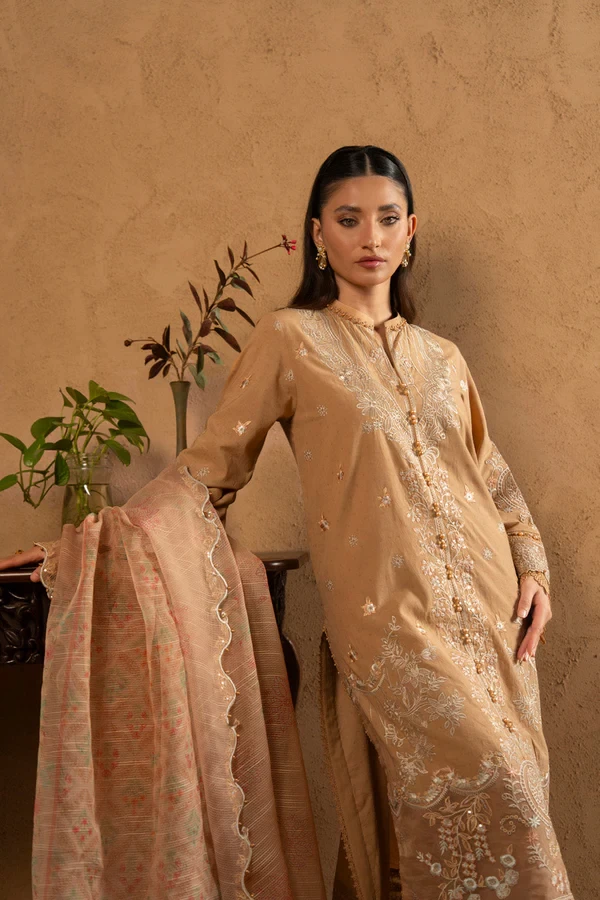 RTS | SHIRT, TROUSER & DUPATTA - SL-15-26-Peach