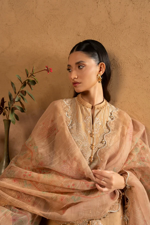 RTS | SHIRT, TROUSER & DUPATTA - SL-15-26-Peach