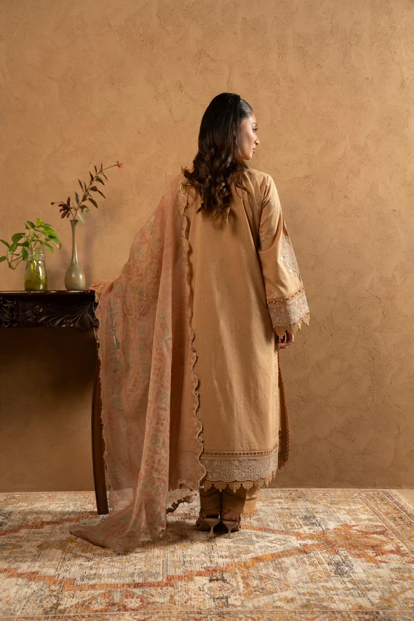 RTS | SHIRT, TROUSER & DUPATTA - SL-15-26-Peach