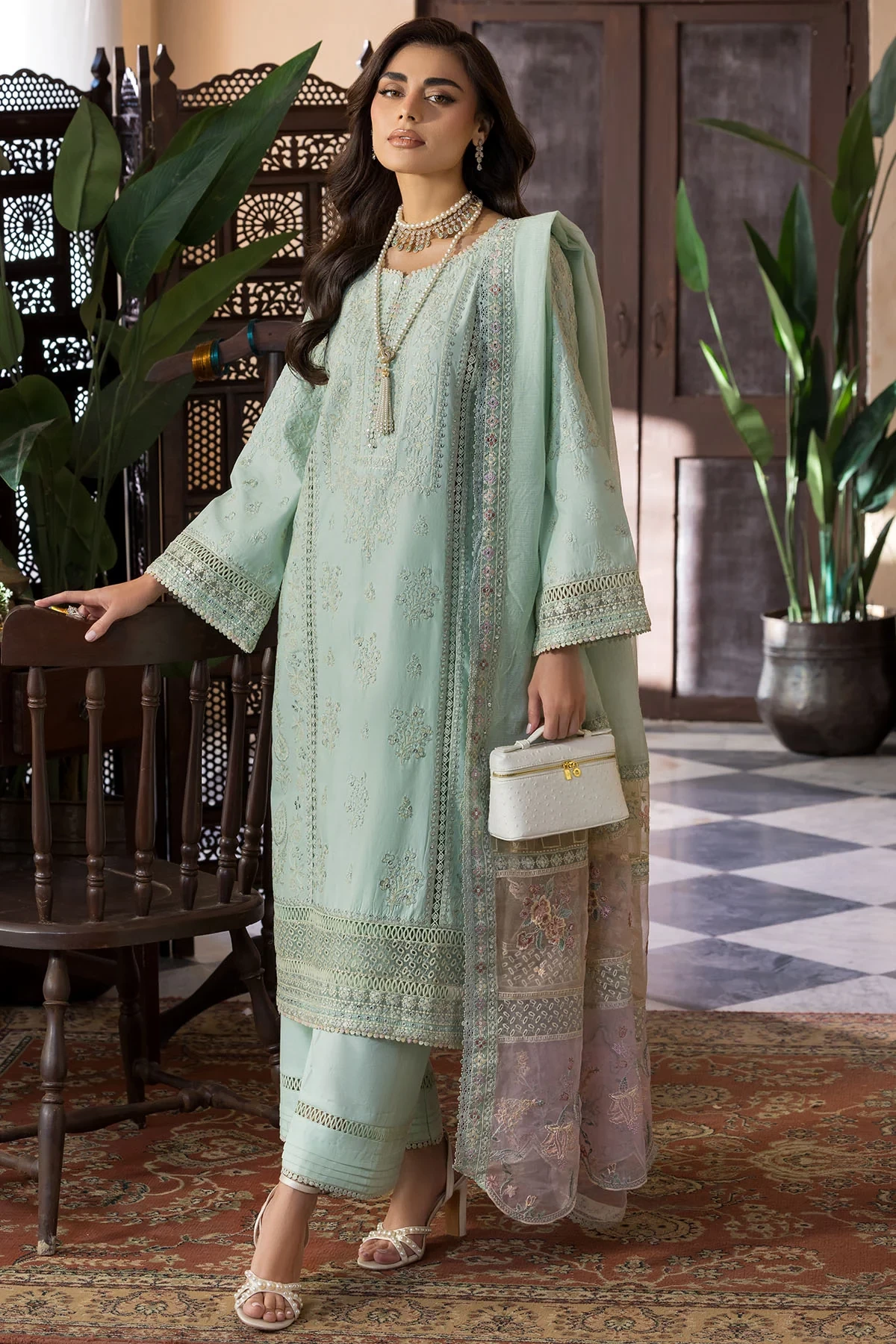 5927-PETALINE EMBROIDERED LAWN - MWU05927-999-PETALINE