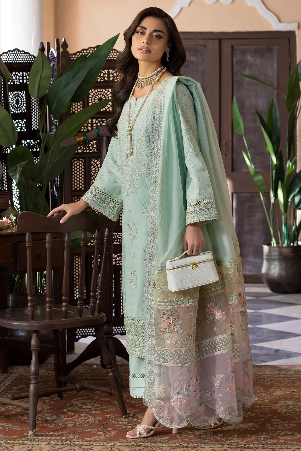 5927-PETALINE EMBROIDERED LAWN - MWU05927-999-PETALINE