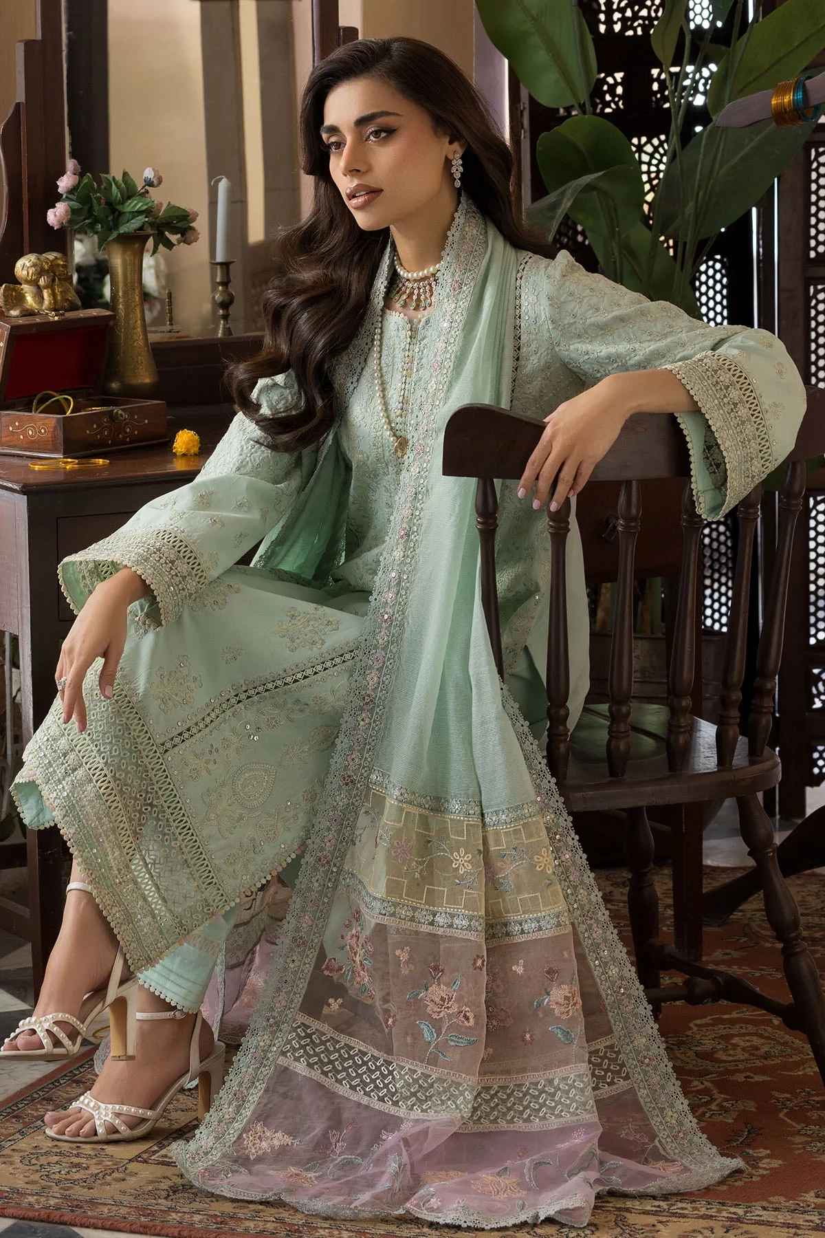 5927-PETALINE EMBROIDERED LAWN - MWU05927-999-PETALINE