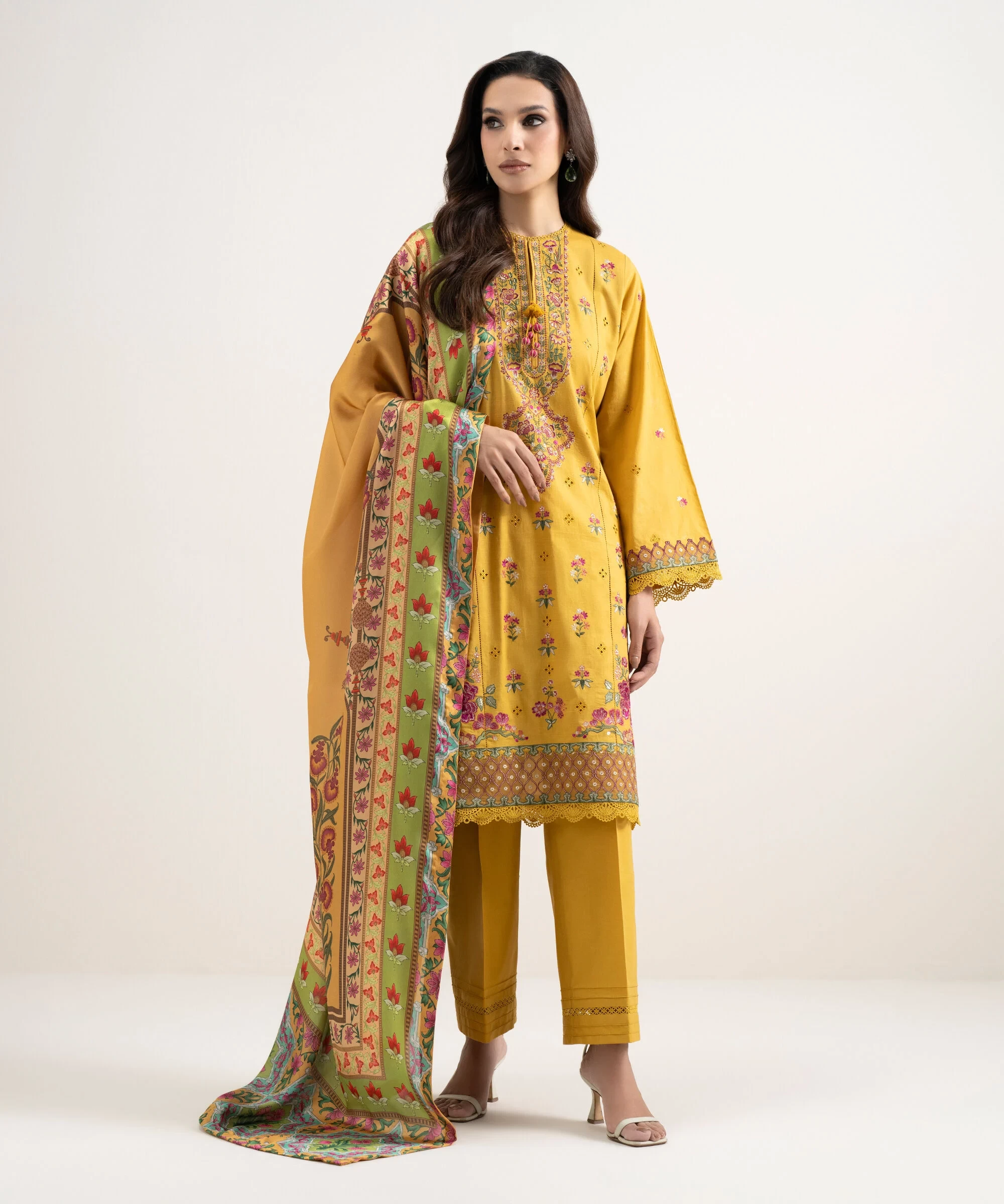 3 Piece Embroidered Lawn Suit -  3PESUS26V313
