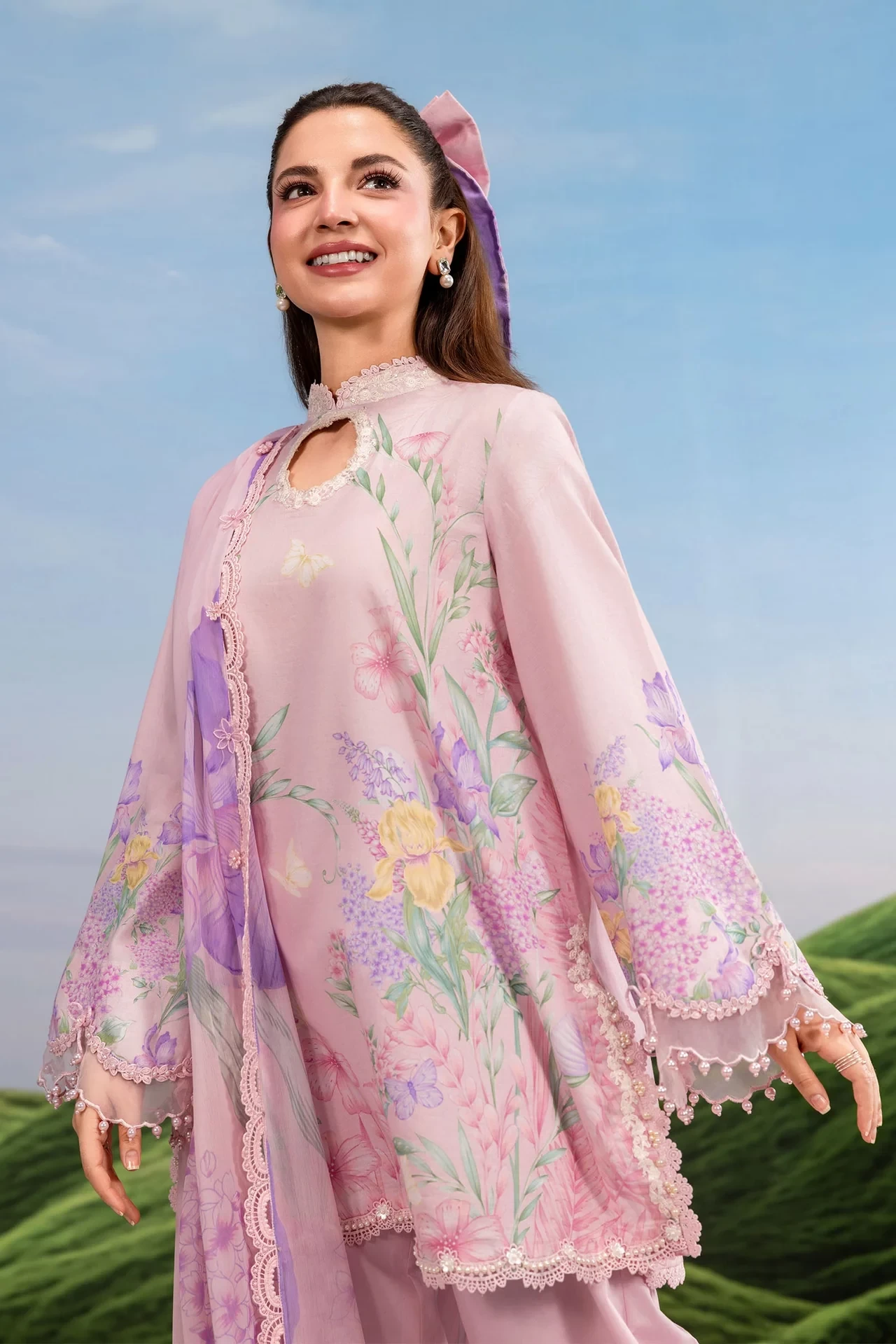 3 Pc Embroidered Lawn Suit - #MB-CUSV14-10B