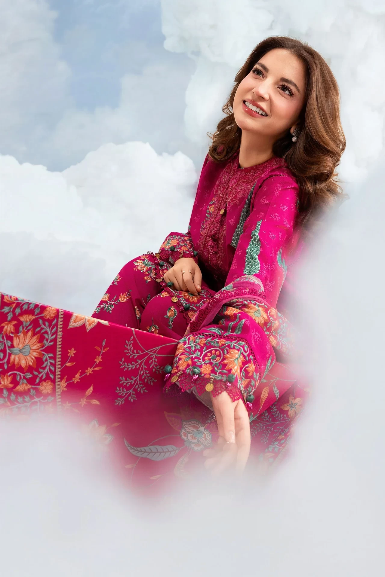 3 Pc Embroidered Lawn Suit - #MB-CUSV14-03B