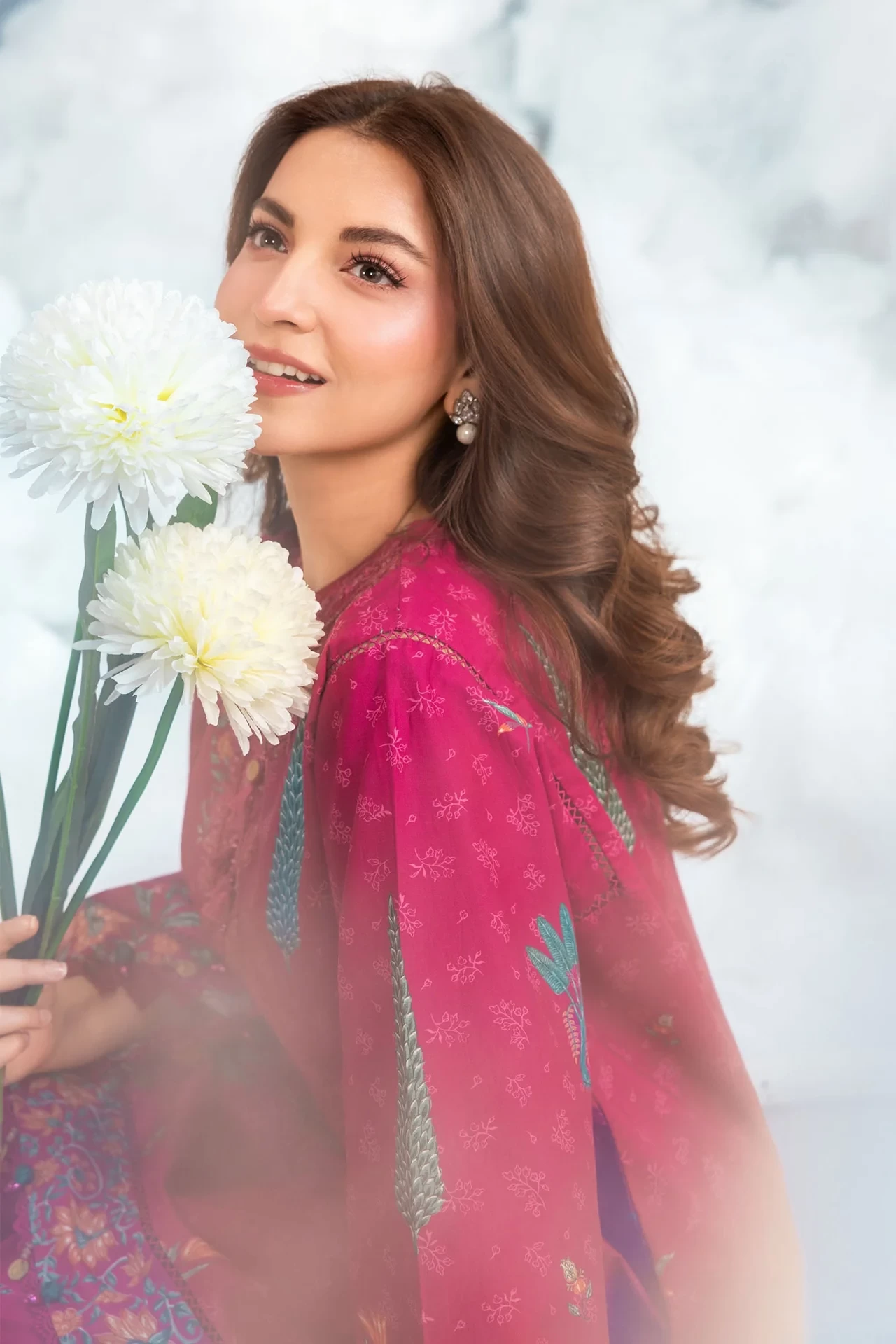 3 Pc Embroidered Lawn Suit - #MB-CUSV14-03B