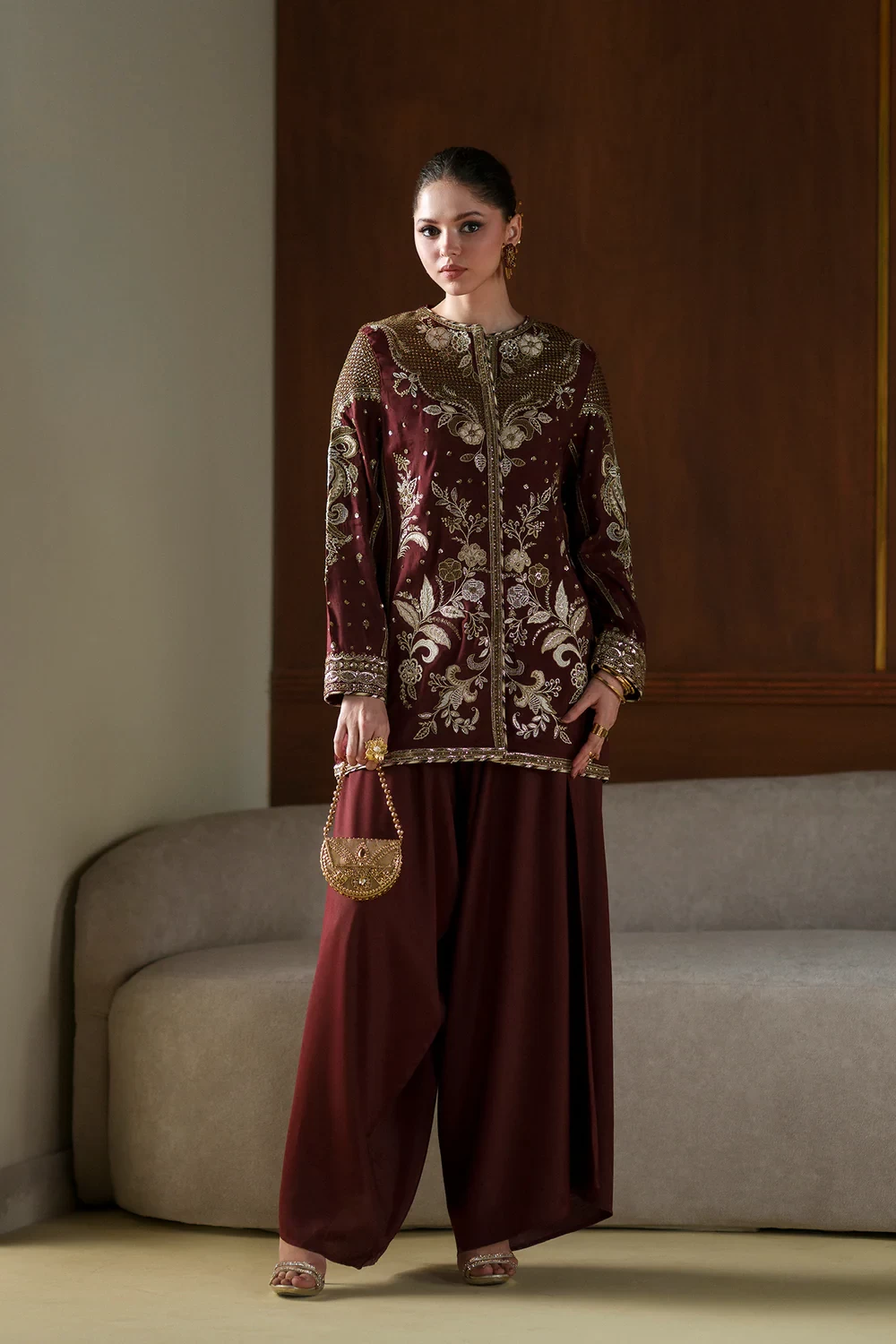 EMBROIDERED SUIT - E1077/104/415