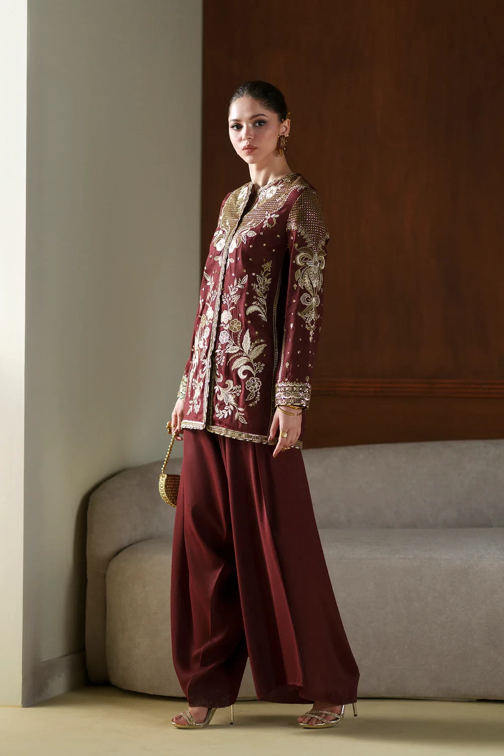EMBROIDERED SUIT - E1077/104/415