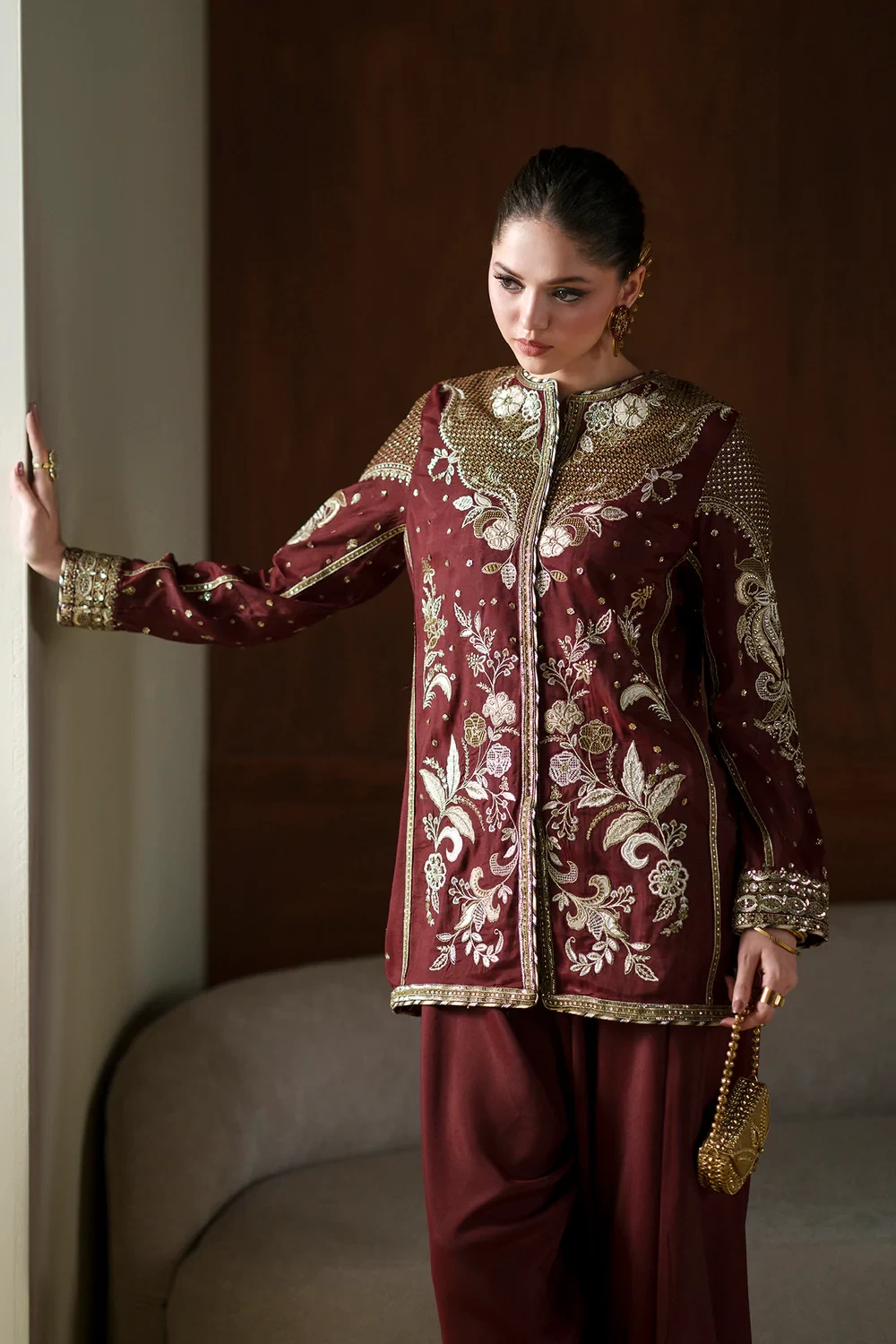 EMBROIDERED SUIT - E1077/104/415
