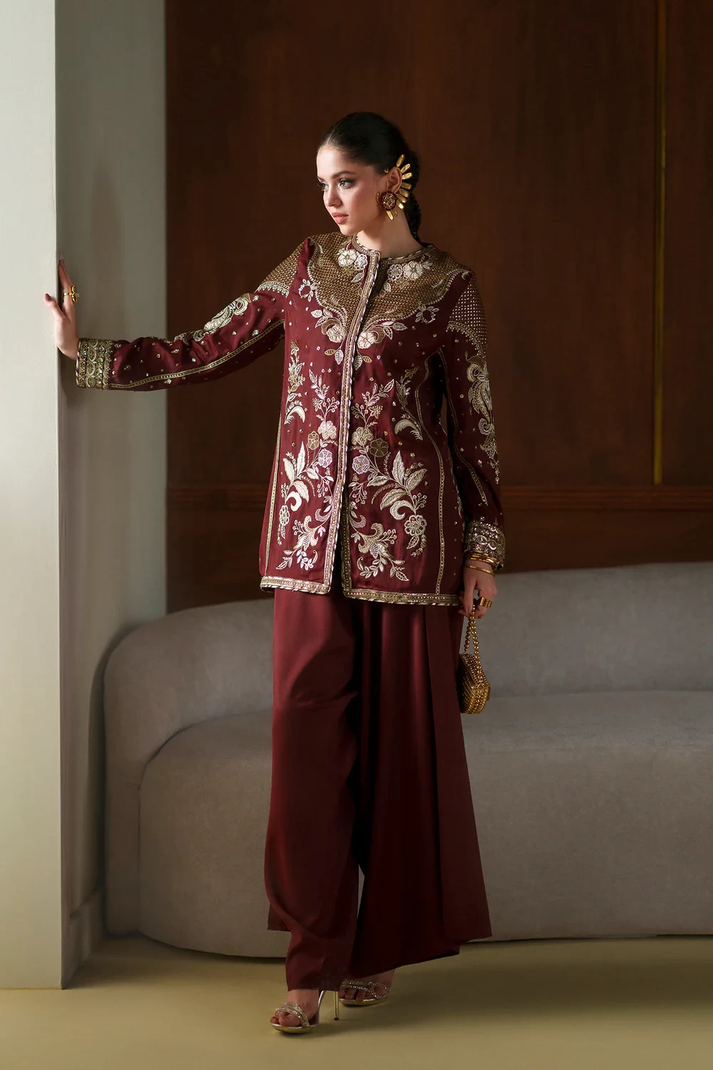 EMBROIDERED SUIT - E1077/104/415